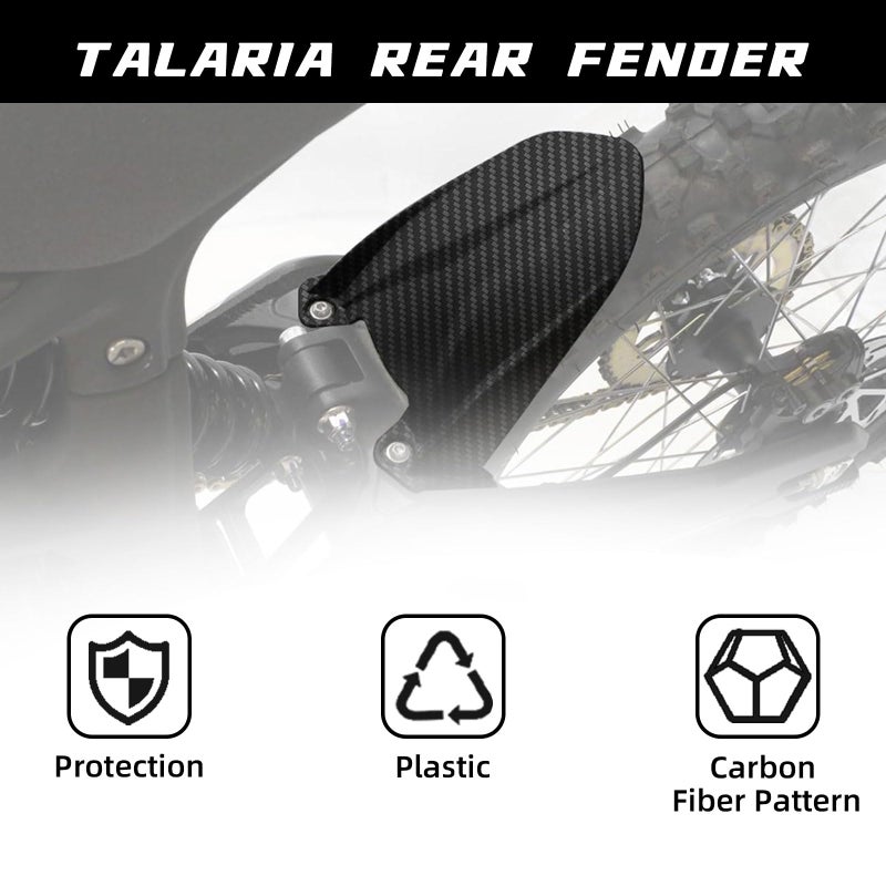 CHANGCHENG Motorcycle Rear Fender Mudguard Fender Protector Carbon Fiber Pattern for Talaria Sting MX3/MX4/MX5 Electric Dirt Bike - Image 2